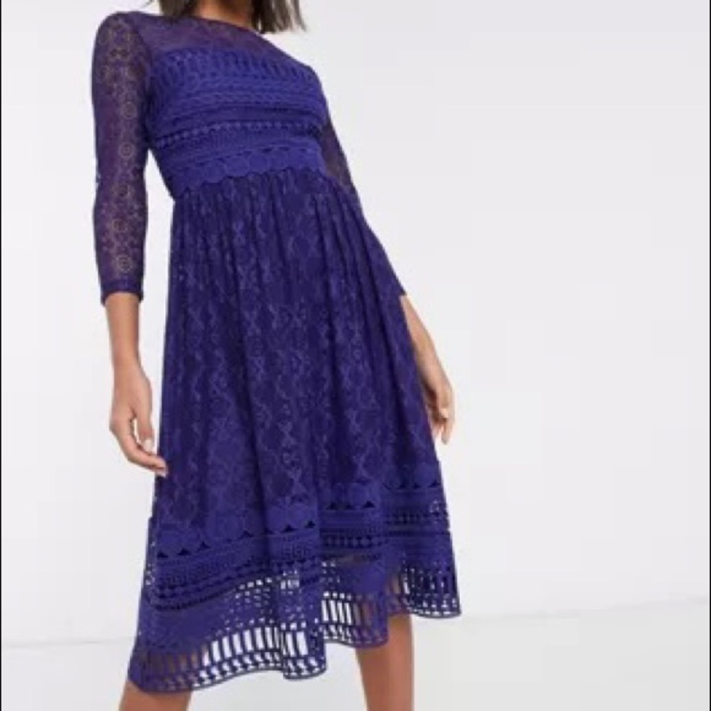 ASOS Crochet Lace Midi Cocktail Dress